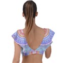 Pretty Pastel Boho Hippie Mandala Plunge Frill Sleeve Bikini Top View2