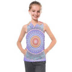 Pretty Pastel Boho Hippie Mandala Kids  Sleeveless Hoodie by CrypticFragmentsDesign