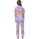 Pretty Pastel Boho Hippie Mandala Kids  Satin Short Sleeve Pajamas Set View2