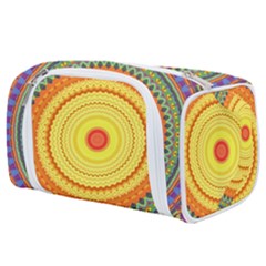 Neon Calliope Kaleidoscope Mandala Toiletries Pouch by CrypticFragmentsDesign