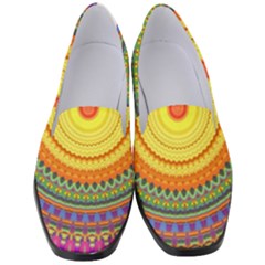 Neon Calliope Kaleidoscope Mandala Women s Classic Loafer Heels by CrypticFragmentsDesign