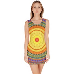 Neon Calliope Kaleidoscope Mandala Bodycon Dress by CrypticFragmentsDesign