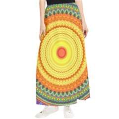 Neon Calliope Kaleidoscope Mandala Maxi Chiffon Skirt by CrypticFragmentsDesign