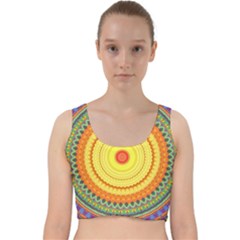 Neon Calliope Kaleidoscope Mandala Velvet Racer Back Crop Top by CrypticFragmentsDesign