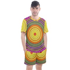 Neon Calliope Kaleidoscope Mandala Men s Mesh Tee And Shorts Set