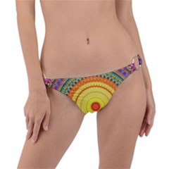 Neon Calliope Kaleidoscope Mandala Ring Detail Bikini Bottom by CrypticFragmentsDesign