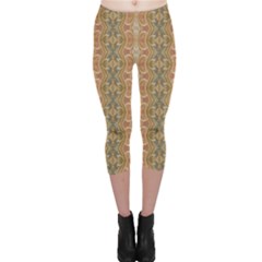 Vintage Ornate Geometric Pattern Capri Leggings  by dflcprintsclothing