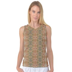 Vintage Ornate Geometric Pattern Women s Basketball Tank Top by dflcprintsclothing