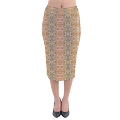 Vintage Ornate Geometric Pattern Velvet Midi Pencil Skirt by dflcprintsclothing