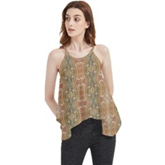 Vintage Ornate Geometric Pattern Flowy Camisole Tank Top