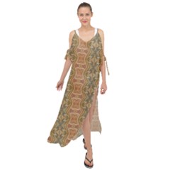 Vintage Ornate Geometric Pattern Maxi Chiffon Cover Up Dress by dflcprintsclothing