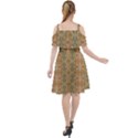 Vintage Ornate Geometric Pattern Cut Out Shoulders Chiffon Dress View2