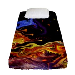 Nebula Starry Night Skies Abstract Art Fitted Sheet (single Size) by CrypticFragmentsDesign