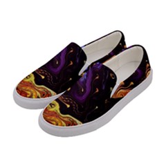 Nebula Starry Night Skies Abstract Art Women s Canvas Slip Ons by CrypticFragmentsDesign