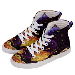 Nebula Starry Night Skies Abstract Art Men s Hi-top Skate Sneakers by CrypticFragmentsDesign