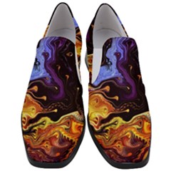 Nebula Starry Night Skies Abstract Art Women Slip On Heel Loafers by CrypticFragmentsDesign