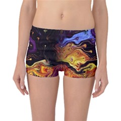 Nebula Starry Night Skies Abstract Art Boyleg Bikini Bottoms by CrypticFragmentsDesign