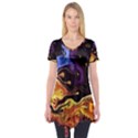 Nebula Starry Night Skies Abstract Art Short Sleeve Tunic  View1