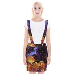 Nebula Starry Night Skies Abstract Art Braces Suspender Skirt by CrypticFragmentsDesign