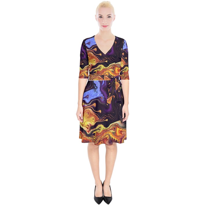 Nebula Starry Night Skies Abstract Art Wrap Up Cocktail Dress