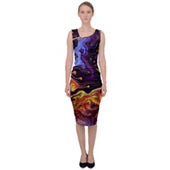 Nebula Starry Night Skies Abstract Art Sleeveless Pencil Dress