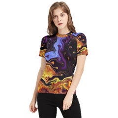 Nebula Starry Night Skies Abstract Art Women s Short Sleeve Rash Guard