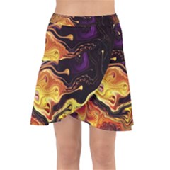 Nebula Starry Night Skies Abstract Art Wrap Front Skirt