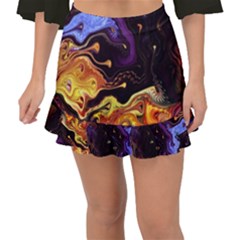 Nebula Starry Night Skies Abstract Art Fishtail Mini Chiffon Skirt by CrypticFragmentsDesign