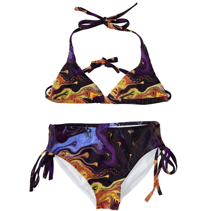 Nebula Starry Night Skies Abstract Art Kids  Classic Bikini Set