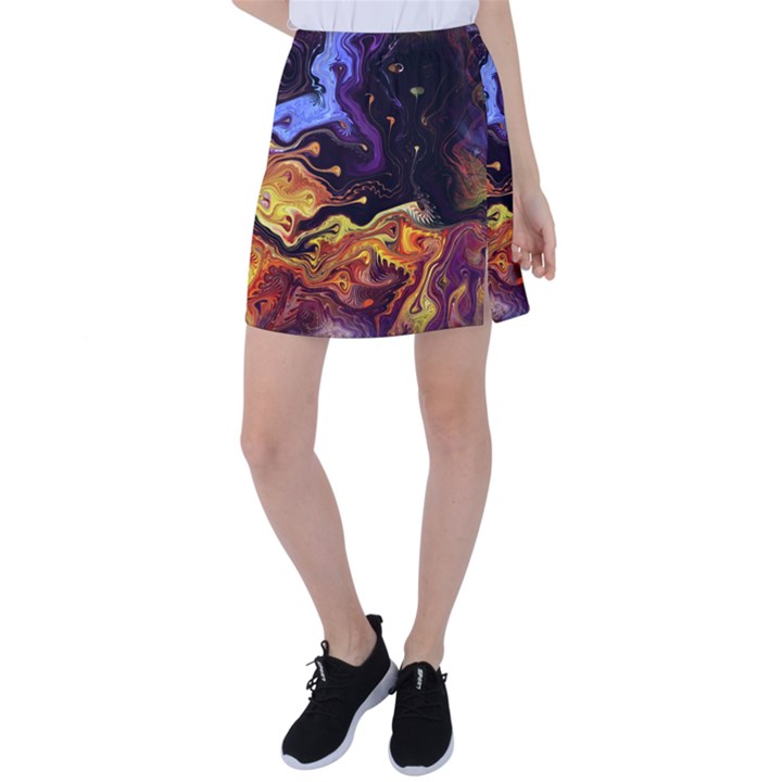 Nebula Starry Night Skies Abstract Art Tennis Skirt