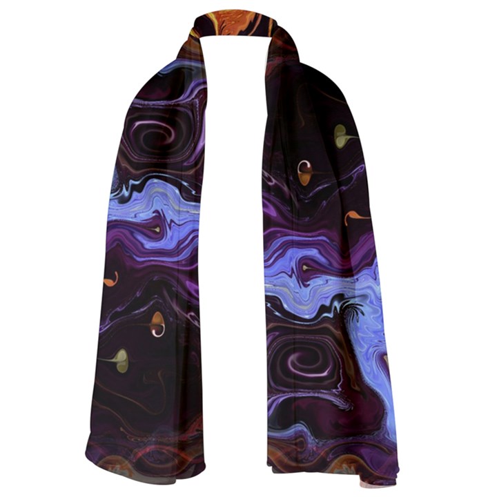 Nebula Starry Night Skies Abstract Art Long Sheer Chiffon Scarf 