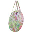 Boho Hippie Trippy Psychedelic Abstract Hot Pink Lime Green Giant Round Zipper Tote View3