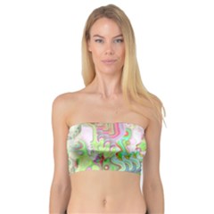 Boho Hippie Trippy Psychedelic Abstract Hot Pink Lime Green Bandeau Top by CrypticFragmentsDesign