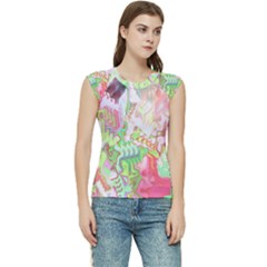 Boho Hippie Trippy Psychedelic Abstract Hot Pink Lime Green Women s Raglan Cap Sleeve Tee