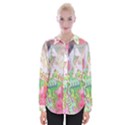 Boho Hippie Trippy Psychedelic Abstract Hot Pink Lime Green Womens Long Sleeve Shirt View1