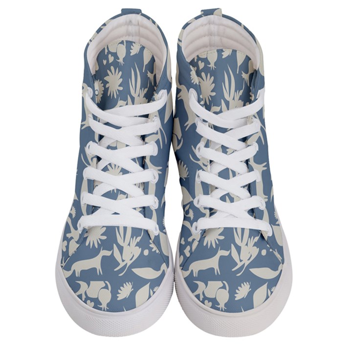 Foxes in the garden Women s Hi-Top Skate Sneakers