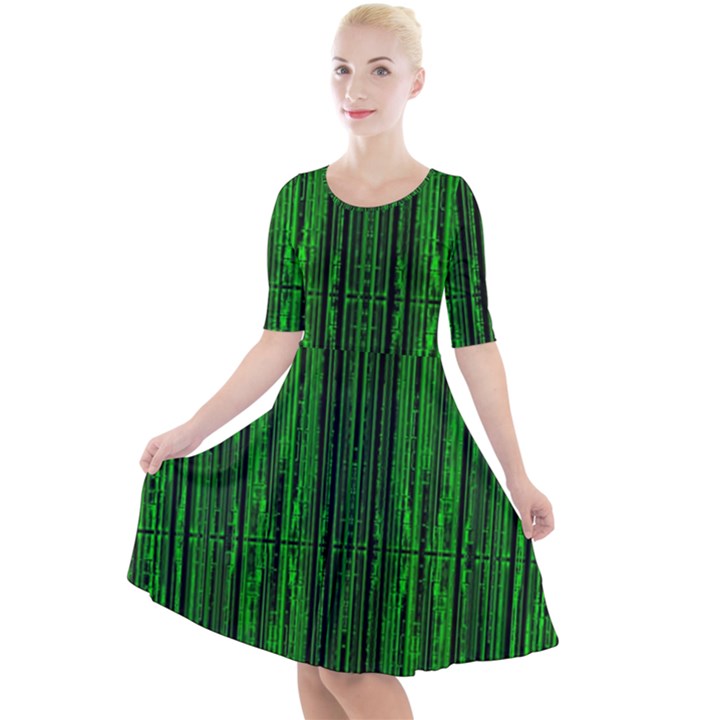 Techs Quarter Sleeve A-Line Dress