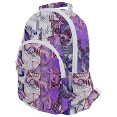 Blooming Lilacs Spring Garden Abstract Rounded Multi Pocket Backpack by CrypticFragmentsDesign