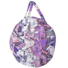 Blooming Lilacs Spring Garden Abstract Giant Round Zipper Tote by CrypticFragmentsDesign