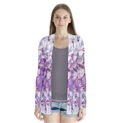 Blooming Lilacs Spring Garden Abstract Drape Collar Cardigan by CrypticFragmentsDesign