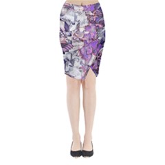 Blooming Lilacs Spring Garden Abstract Midi Wrap Pencil Skirt by CrypticFragmentsDesign