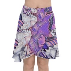 Blooming Lilacs Spring Garden Abstract Chiffon Wrap Front Skirt by CrypticFragmentsDesign