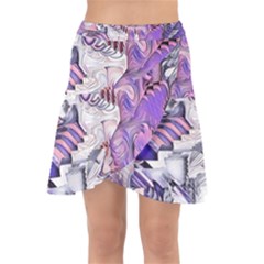 Blooming Lilacs Spring Garden Abstract Wrap Front Skirt