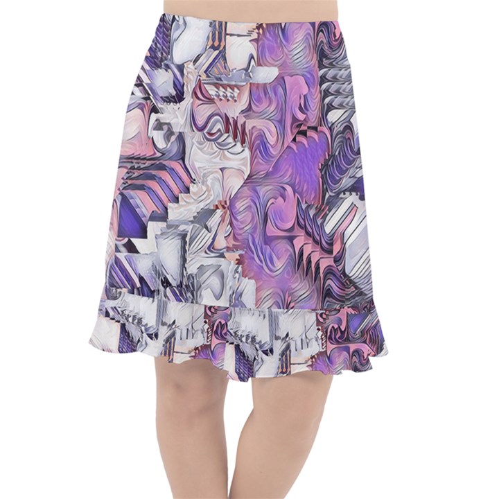 Blooming Lilacs Spring Garden Abstract Fishtail Chiffon Skirt