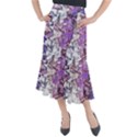 Blooming Lilacs Spring Garden Abstract Midi Mermaid Skirt View1