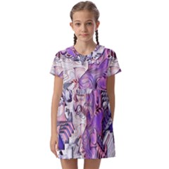 Blooming Lilacs Spring Garden Abstract Kids  Asymmetric Collar Dress