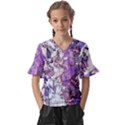 Blooming Lilacs Spring Garden Abstract Kids  V-Neck Horn Sleeve Blouse View1