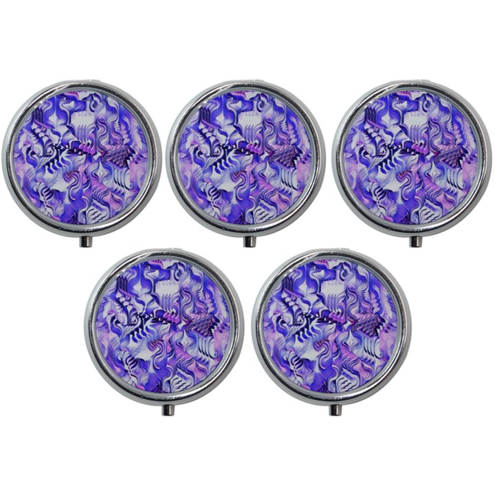 Weeping Wisteria Fantasy Gardens Pastel Abstract Mini Round Pill Box (Pack of 5)