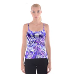 Weeping Wisteria Fantasy Gardens Pastel Abstract Spaghetti Strap Top by CrypticFragmentsDesign