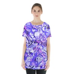 Weeping Wisteria Fantasy Gardens Pastel Abstract Skirt Hem Sports Top by CrypticFragmentsDesign